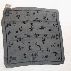 VINTAGE ECHO VELVET BURNOUT SILK SCARF NWT BLACK